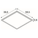 Loftlampe PANEL V 600 ON-OFF CCT Switch, UGR < 19, omskiftelig IP54 / IP40, hvid, lakeret 