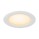 SLV ceiling recessed luminaire DOWNLIGHT V 150 without frame, CCT Switch, multipower, wired through IP54 / IP20, black 