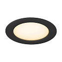 SLV ceiling recessed luminaire DOWNLIGHT V 150 without frame, CCT Switch, multipower, wired through IP54 / IP20, black 
