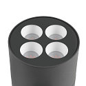 SLV outdoor wall luminaire R-CUBE round, CCT Switch, cardanic swivelling IP65, anthracite dimmable