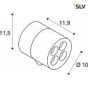 SLV Vg- og Loftlampe R-CUBE IP65, antracit dmpbar