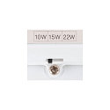 SLV V�g- og Loftlampe SURFACE V 390 CCT Switch, omskiftelig, multipower, buet, kablet gennem IP44, hvid 
