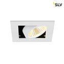 SLV Indbygnings loftlampe KADUX SINGLE firkantet IP20, sort, hvid dmpbar