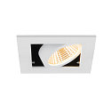 SLV Indbygnings loftlampe KADUX SINGLE firkantet IP20, sort, hvid d�mpbar