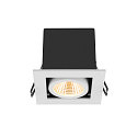 SLV Indbygnings loftlampe KADUX SINGLE firkantet IP20, sort, hvid d�mpbar