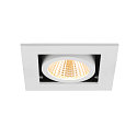 SLV Indbygnings loftlampe KADUX SINGLE firkantet IP20, sort, hvid d�mpbar