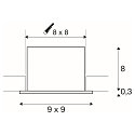 SLV Indbygnings loftlampe KADUX SINGLE firkantet IP20, sort, hvid d�mpbar