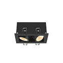 Indbygnings loftlampe KADUX DOUBLE firkantet IP20, sort d�mpbar