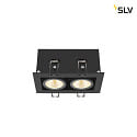 SLV ceiling recessed luminaire KADUX DOUBLE square IP20, black dimmable