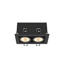 SLV Indbygnings loftlampe KADUX DOUBLE firkantet IP20, sort d�mpbar