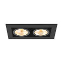 SLV Indbygnings loftlampe KADUX DOUBLE firkantet IP20, sort d�mpbar