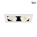 SLV ceiling recessed luminaire KADUX DOUBLE square IP20, black, white dimmable