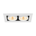 SLV Indbygnings loftlampe KADUX DOUBLE firkantet IP20, sort, hvid d�mpbar