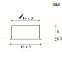 SLV Indbygnings loftlampe KADUX DOUBLE firkantet IP20, sort, hvid dmpbar