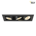 SLV ceiling recessed luminaire KADUX TRIPLE square IP20, black dimmable