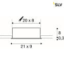 SLV Indbygnings loftlampe KADUX TRIPLE firkantet IP20, sort dmpbar