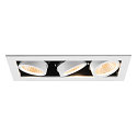 SLV Indbygnings loftlampe KADUX TRIPLE firkantet IP20, sort, hvid d�mpbar