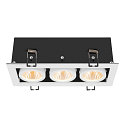 SLV Indbygnings loftlampe KADUX TRIPLE firkantet IP20, sort, hvid d�mpbar