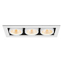 SLV Indbygnings loftlampe KADUX TRIPLE firkantet IP20, sort, hvid d�mpbar