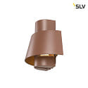 SLV outdoor wall luminaire PHOTONI half round, conical E27 IP55, rust dimmable