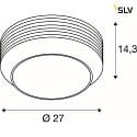 SLV Vg- og Loftlampe PANTILO ROPE 27 cylindrisk E27 IP20, slv dmpbar