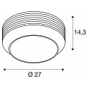 SLV wall and ceiling luminaire PANTILO ROPE 27 cylindrical E27 IP20, silver dimmable