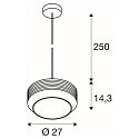 pendant luminaire PANTILO ROPE 27 E27 IP20, silver dimmable