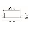 SLV ceiling recessed luminaire NEW TRIA� 75 XL square GU10 IP20, black