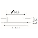 SLV recessed ceiling ring NEW TRIA� 75 XL square, black