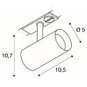 SLV 1-faset spot NOBLO� SPOT rund, kardanisk drejning IP20, sort d�mpbar