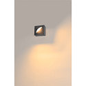 SLV Udend�rs wall luminaire LID I SINGLE firkantet, drejelig, CCT Switch IP65, antracit, mat d�mpbar