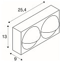 SLV wall luminaire LID I DOUBLE square, rotatable, CCT Switch IP65, anthracite, mat dimmable