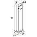 SLV Standerlampe LID I 75 DOUBLE drejelig, CCT Switch IP65, antracit, mat d�mpbar