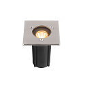 SLV floor recessed luminaire DASAR� S square, swivelling, passable, switchable IP67, stainless steel 