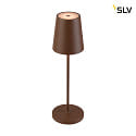 SLV battery table lamp VINOLINA TWO IP65, rust dimmable