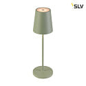 SLV battery table lamp VINOLINA TWO IP65, lime green dimmable