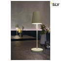 SLV battery table lamp VINOLINA TWO IP65, lime green dimmable