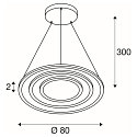 SLV pendant luminaire ONE FLAT TRIPLE IP20, white dimmable