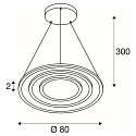 SLV pendant luminaire ONE FLAT TRIPLE IP20, brass, black dimmable