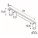 ceiling luminaire KAMI 3 flames GU10 IP20, gold, white