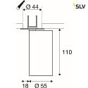 SLV Indbygnings loftlampe KAMI 1-flamme GU10 IP20, sort