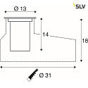 SLV floor recessed luminaire DASAR M round IP67, anthracite dimmable