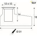 SLV floor recessed luminaire DASAR M square IP67, anthracite dimmable
