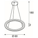 SLV Pendel ONE FLAT PD SINGLE PHASE CCT Switch, ringform IP20, sort mat d�mpbar