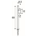 SLV Jordspydslampe HELIA SLIM POLE SINGLE IP65, sort