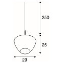 pendant luminaire PANTILO CONVEX 29 E27 IP20, chrome