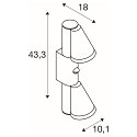 SLV Udend�rs wall luminaire T-TUBE DOUBLE med sensor GU10 IP44, sort, lakeret d�mpbar