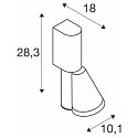 SLV Udend�rs wall luminaire T-TUBE SINGLE GU10 IP65, sort, lakeret d�mpbar