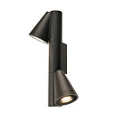 SLV Udend�rs wall luminaire T-TUBE DOUBLE GU10 IP65, sort, lakeret d�mpbar