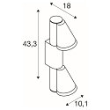 SLV Udend�rs wall luminaire T-TUBE DOUBLE GU10 IP65, sort, lakeret d�mpbar